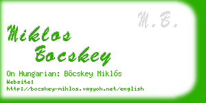 miklos bocskey business card